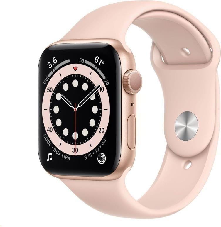 Uhren Apple Watch S6 GPS, 44mm Gold Aluminium Case with Pink Sand Sport Band - Regular