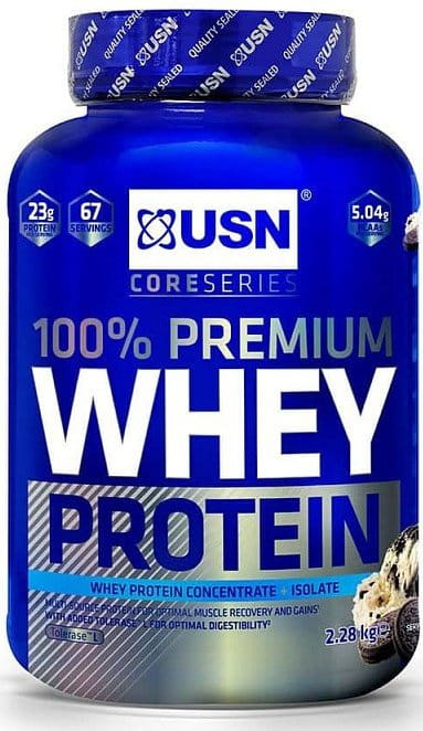 Proteinpulver USN 100% Whey Protein Premium smetanová sušenka 2.28kg